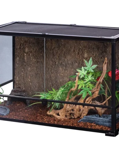 Crystal Double Hinge Door Terrarium With Screen Ventilation