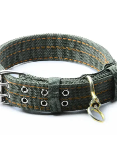 Pet Dog Double-Breasted Necklace For Big Dog Collar Leads Army Green Pet