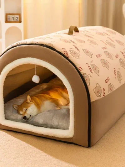 Big Dog Kennel Warm Winter Dog House Mat Detachable Washable Dogs Bed Nest Deep Sleep Tent for Medium Large Dogs House Supplies
