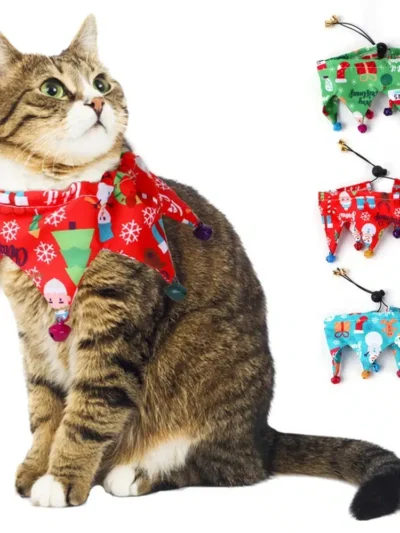 Pet Scarf Bandanas Christmas Dress Up  Cat, Kitten, Puppy or small Dog Neckerchief