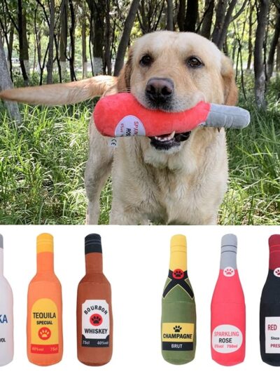 Squeaky Champagne Tequila Bottle Shape Toy