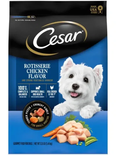 Cesar Small Breed Rotisserie Chicken And Spring Vegetables Dry Dog Food Adult, 12 Lb. Bag