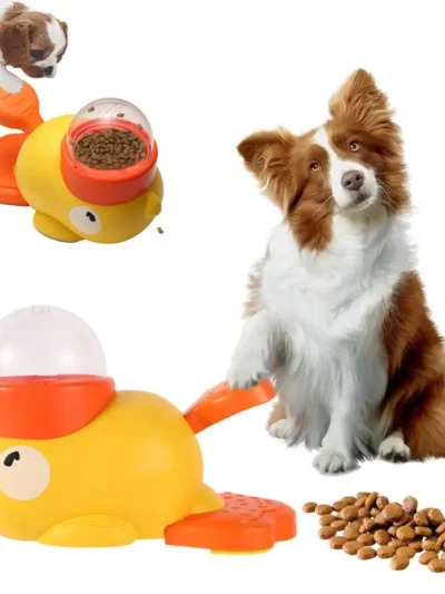 Dog Interactive Treat Dispenser Duck Toy, Food Puzzle Slow Feeder