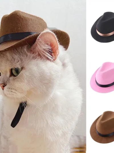 Pet Cowboy Hat Clothing Dog Cat Cowboy Hats Puppy Adjustable Cap Suitable For Small Dogs And Cats Birthday Party Photo Shoots
