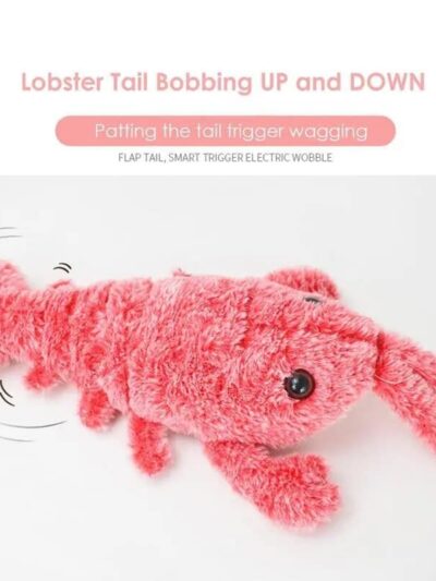 Jumping Shrimp Cat Interactive Toys Electric Lobster Washable Plush Toys Vibration Sensor Cats Toy Pet Dog Kitten Stuffed Toy