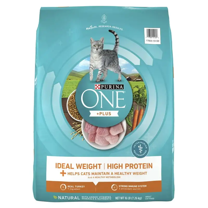 Ideal Weight High Protein Dry Cat Food Turkey, 16 lb Bag