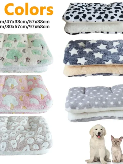 Flannel Pet Mat Dog Bed Cat Bed Thicken Sleeping Mat Dog Blanket Mat For Puppy Kitten Pet Bed for Small Large Dogs Pet Supplies