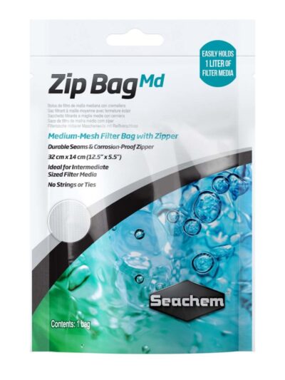 Seachem Laboratories Mesh Filter Bag with Zipper MD mesh, White, 1ea/12.5In X 5.5 in