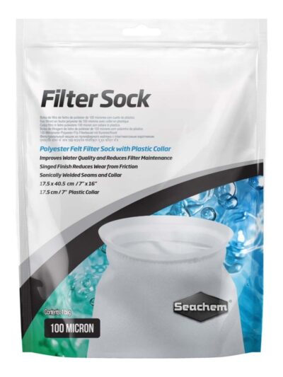 Seachem Laboratories Filter Sock with Plastic Collar White, 1ea/7In X 16 in, LG