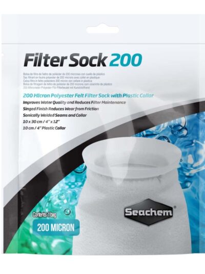 Seachem Laboratories Welded Filter Sock with Plastic Collar White, 1ea/4In X 12 in, SM