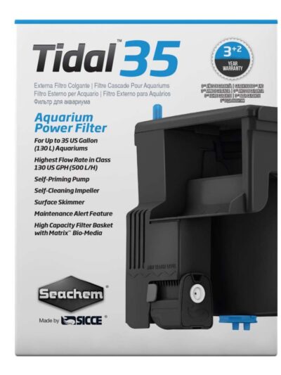 Seachem Laboratories Tidal 35 Power Filter Black, 1ea/130 GPH