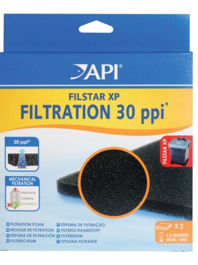 API Filstar Fine Filtration Foam 30 PPI Black, 1ea/2 pk
