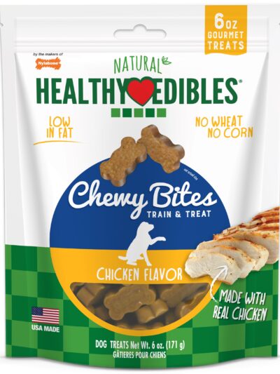 Nylabone Healthy Edibles Chewy Bites Soft Dog Treats Chicken, 6 oz 1 ct