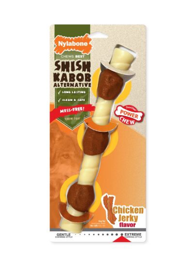 Nylabone Power Chew Shish Kabob Alternative Nylon Chew Toy Chicken Jerky 1ea/XL/Souper - 50+ lb