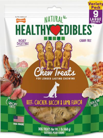 Nylabone Healthy Edibles Farm Friends Grain Free Dog Treats Beef, Chicken, Bacon, & Lamb 1ea/Large/Giant - Up To 50 lb