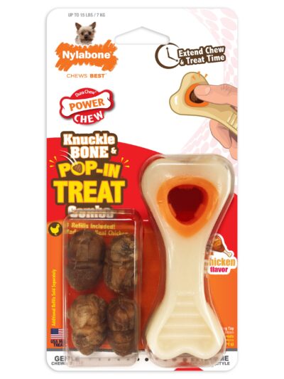Nylabone Power Chew Souper Bone  PopIn Treat Toy Combo Chicken, 1ea/XS/Petite  Up To 15 Lbs. 1 ct