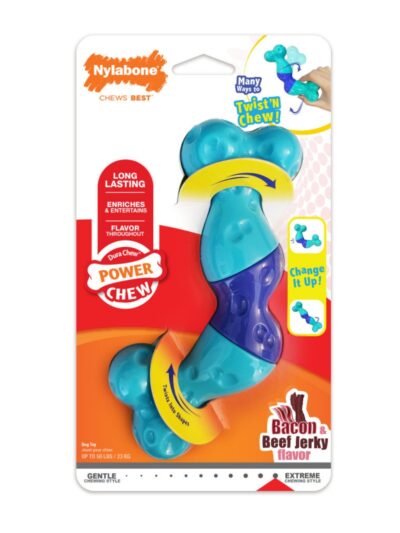 Nylabone Power Chew Twist 'N Chew Dog Toy Bacon Beef Jerky, 1ea/Large 1 ct