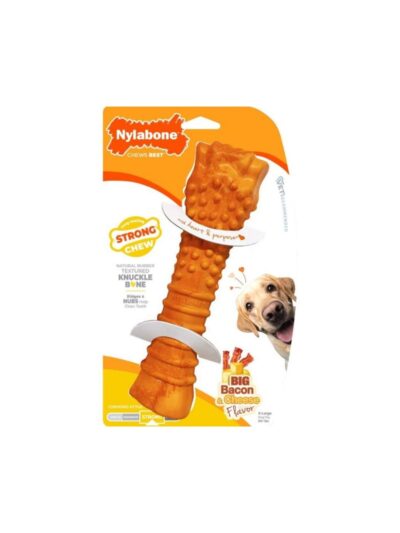 Nylabone Strong Chew Limited Edition Rubber Bone Bacon/Cheese XLarge