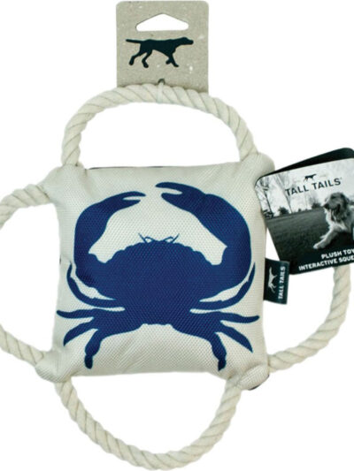 Tall Tails Dog Squeaker 4-Way Tug Crab 10 Inches