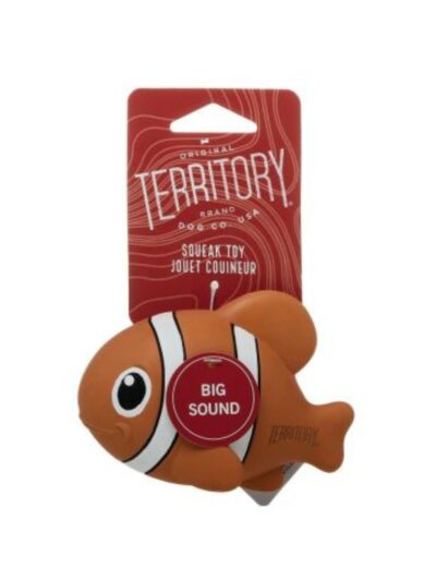 Territory Dog Latex Squeaker Clown Fish 4.5 Inch