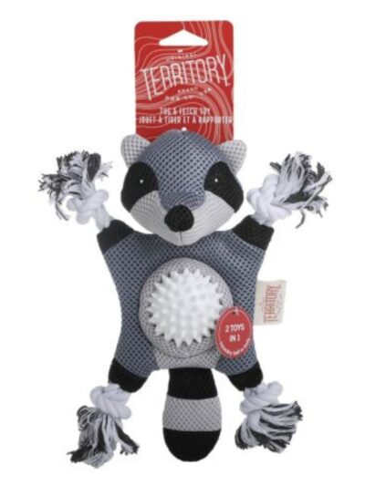 Territory Dog Toy 2 In 1 Raccoon 10 Inch