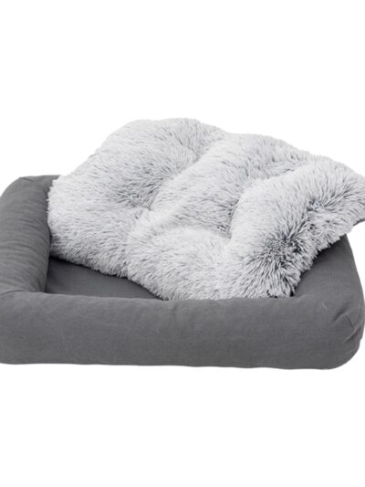 Tall Tails Dog & Cat Grey All In One Bed, 34.5" x 27"