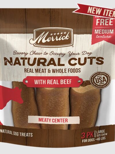 Merrick Dog Natural Cut Beef Large Chew 3 Count