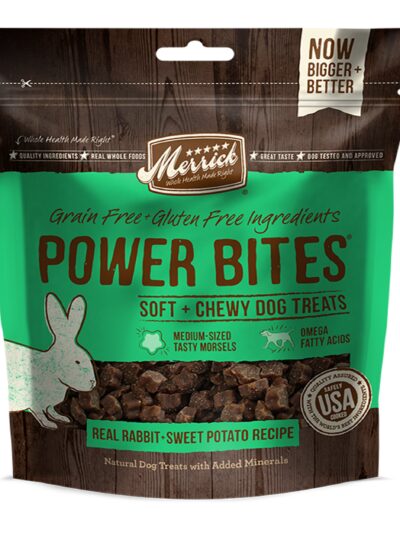 Merrick Power Bites Real Rabbit And Sweet Potato Recipe 6 oz.(Case Of 6)
