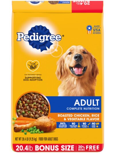 Pedigree Complete Nutrition Adult Dry Dog Food Roasted Chicken, Rice & Vegetable 20.4lb