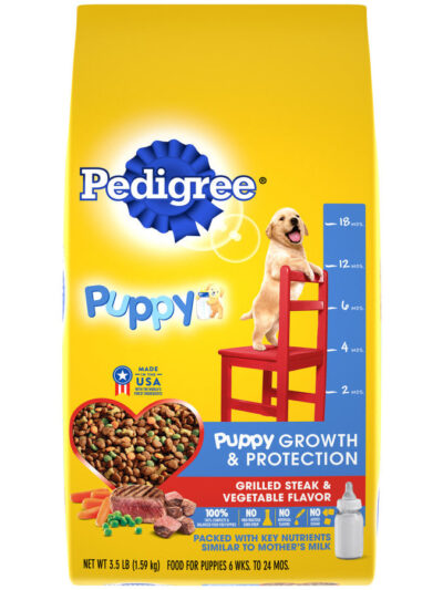 Pedigree Puppy Growth & Protection Dry Dog Food Grilled Steak & Vegetable 3.5lb