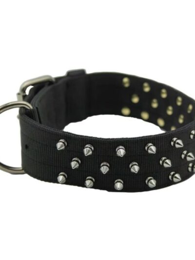 Omni Pet Bravo Nylon Spiked Dog Collar Black 21in.
