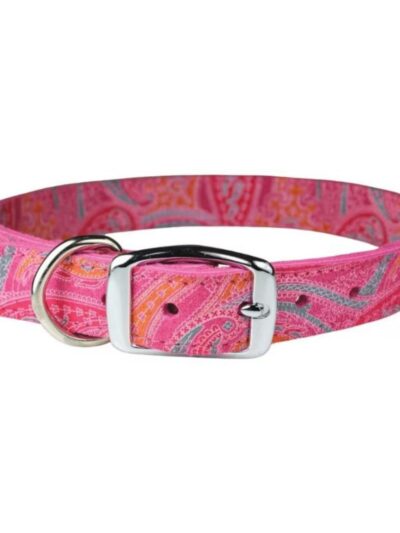 Omni Pet Leather Paisley Dog Collar Pink 3/4 x 18in.