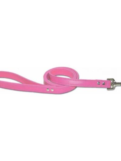 Omni Pet Leather Dog Leash Pink 1/2in. x 4ft.