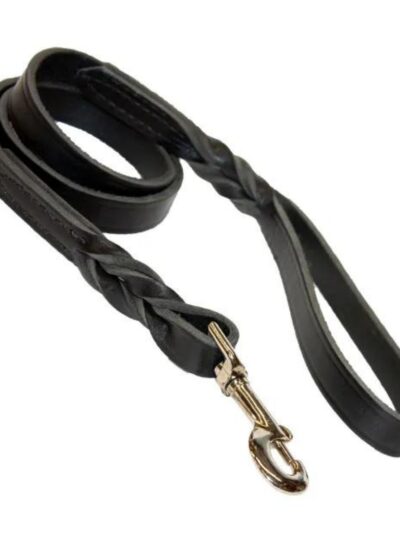 Omni Pet Omnipet Latigo Twist Leather Lead Black 3/4in. x 6ft.