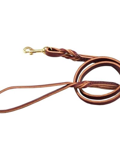 Omni Pet Omnipet Latigo Twist Leather Lead Burgundy 3/8in. x 4ft.
