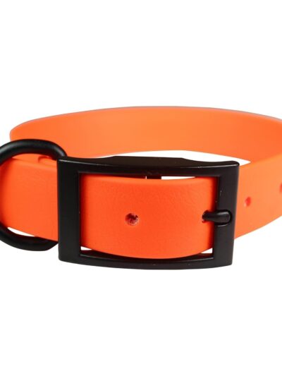 Omni Pet Zeta Biothane Dog Collar with Blk Hardware Orange 1 x 20in.