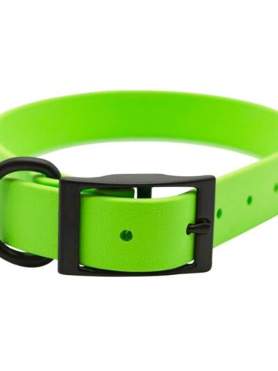 Omni Pet Zeta Biothane Dog Collar with Blk Hardware Lime Green 3/4 x 18in.