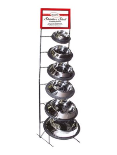 Omni Pet Non-Tip Stainless Steel Dog Bowl Display 36 Pc