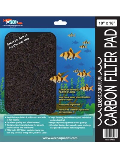 Weco Products Classic Aquarium Carbon Filter Pad Black, 1ea/10 In X 18 in