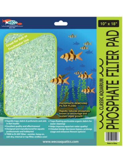 Weco Products Classic Aquarium Phosphate Filter Pad Green, 1ea/10 In X 18 in