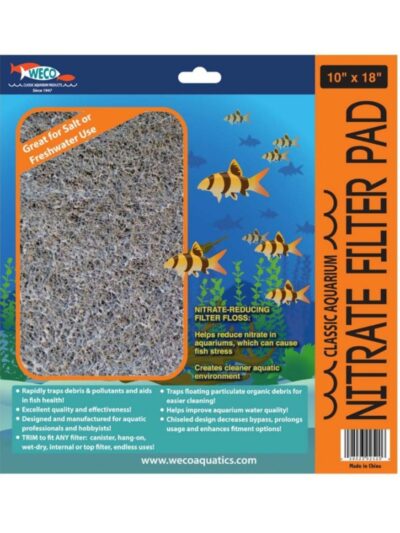 Weco Products Classic Aquarium Nitrate Filter Pad Grey, 1ea/10 In X 18 in