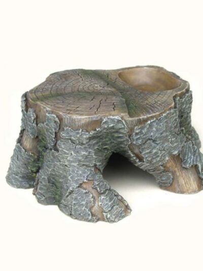 Weco Products Wecorama Sleepy Hollows Pine Stump Den Terrarium Ornament Gray/Brown, 1ea/SM