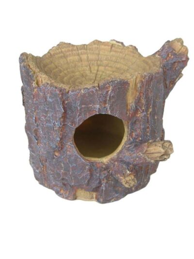 Weco Products Wecorama Sleepy Hollows Pine Den Lodge Terrarium Ornament with Feeder Gray, Brown, 1ea