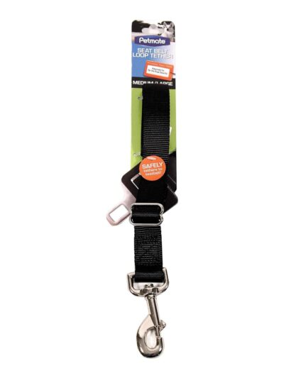 Petmate Seat Belt Loop Tether Black 1ea/LG