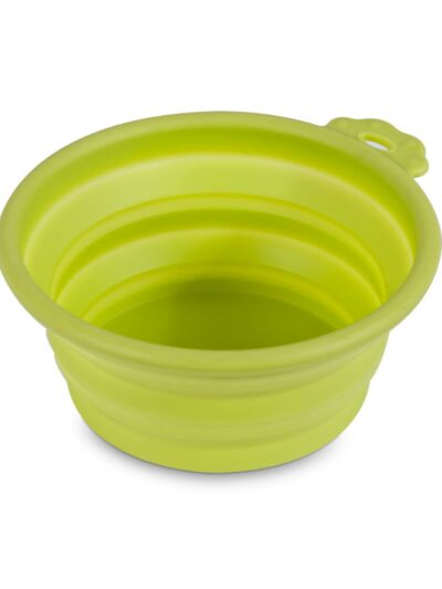 Petmate Silicone Round Travel Pet Bowl Go Go Green 1ea/SM