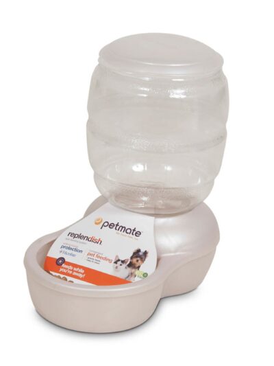 Petmate Replendish Feeder with Microban Pearl Silver Grey 1ea/XS
