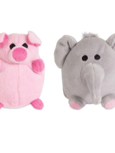 ZOOBILEE Elephant And Pig Dog Toy Assorted Assorted 1ea/Mini, 2 pk