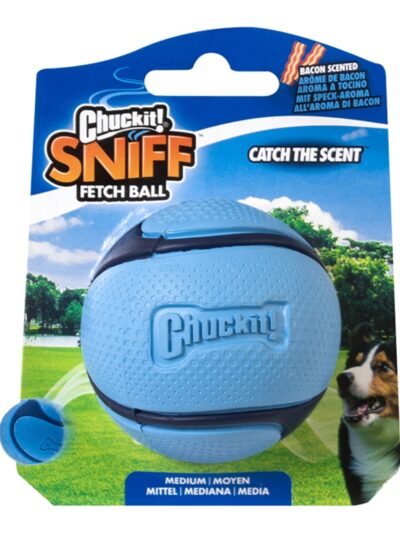 Chuckit Dog Sniff Fetch Ball Bacon Medium