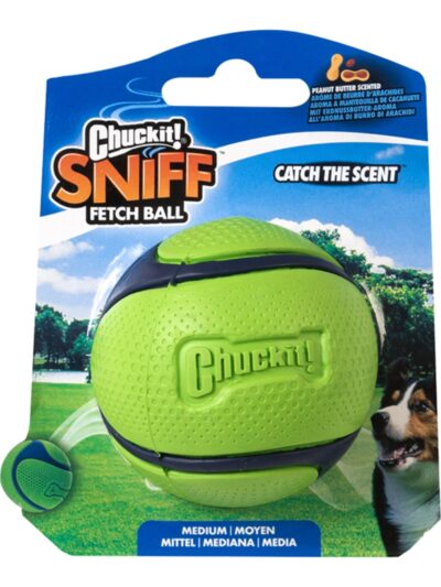 Chuckit Dog Sniff Fetch Ball Peanut Butter Medium
