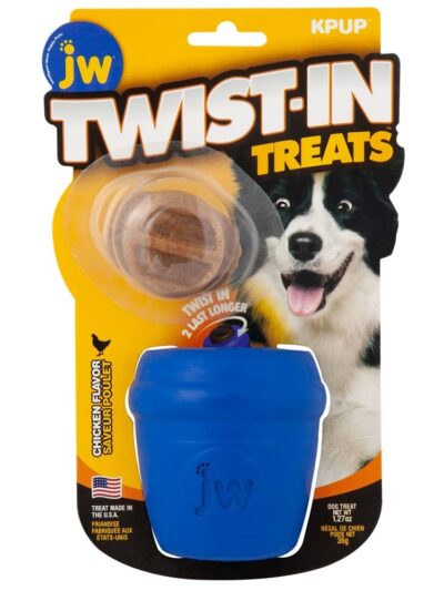 JW Pet Twist-In Treats Toy & Treat Dog Toy Blue 1ea/One Size, 1.27 oz
